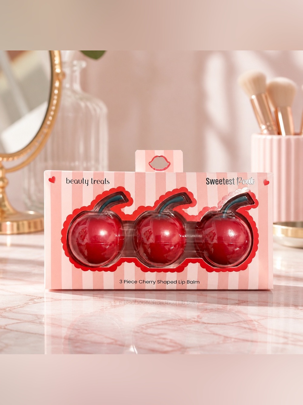 Beauty Treats Sweetest Pout Cherry Lip Balm Trio Set